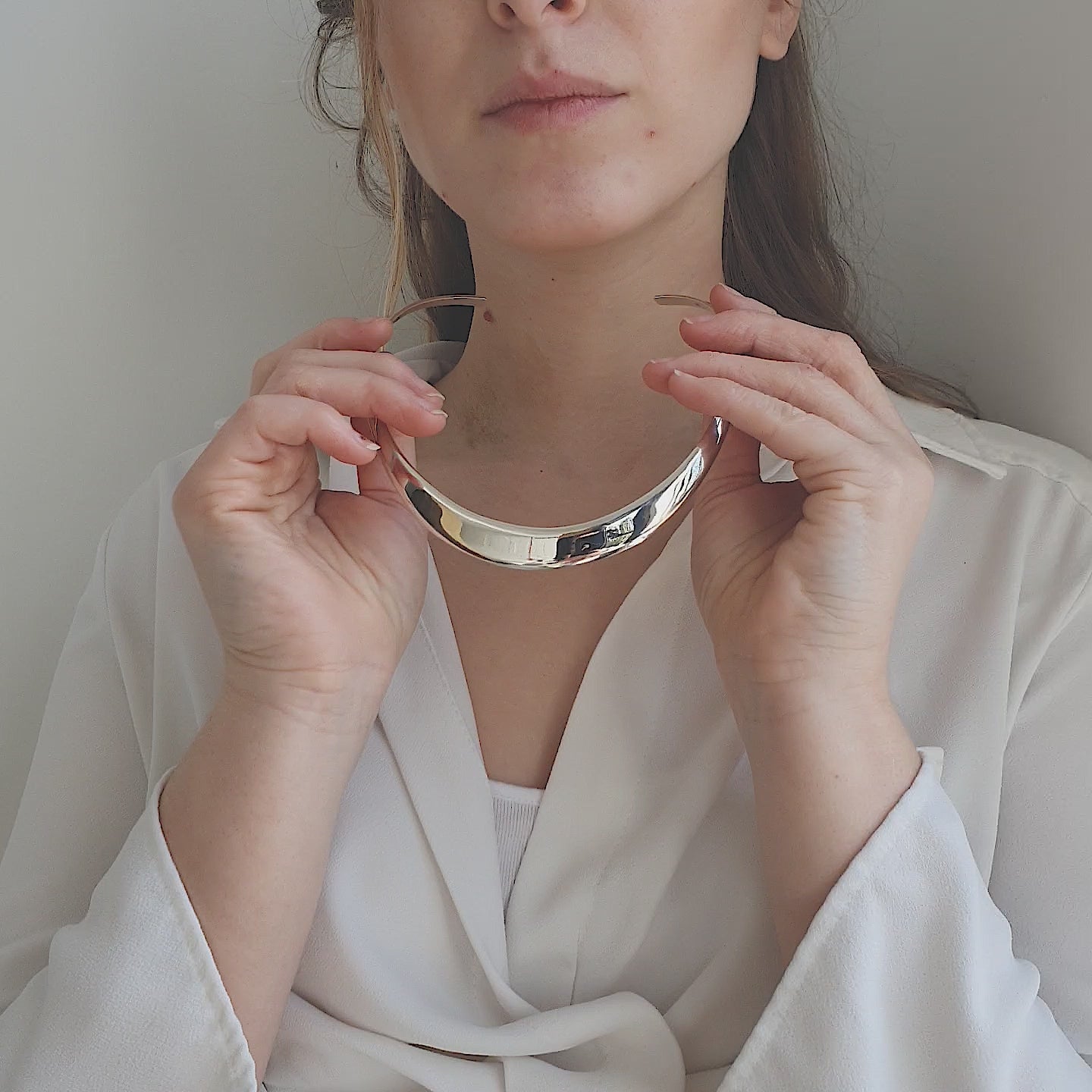 Silver Choker Collar Necklace - 12mm – Mon Bijoux