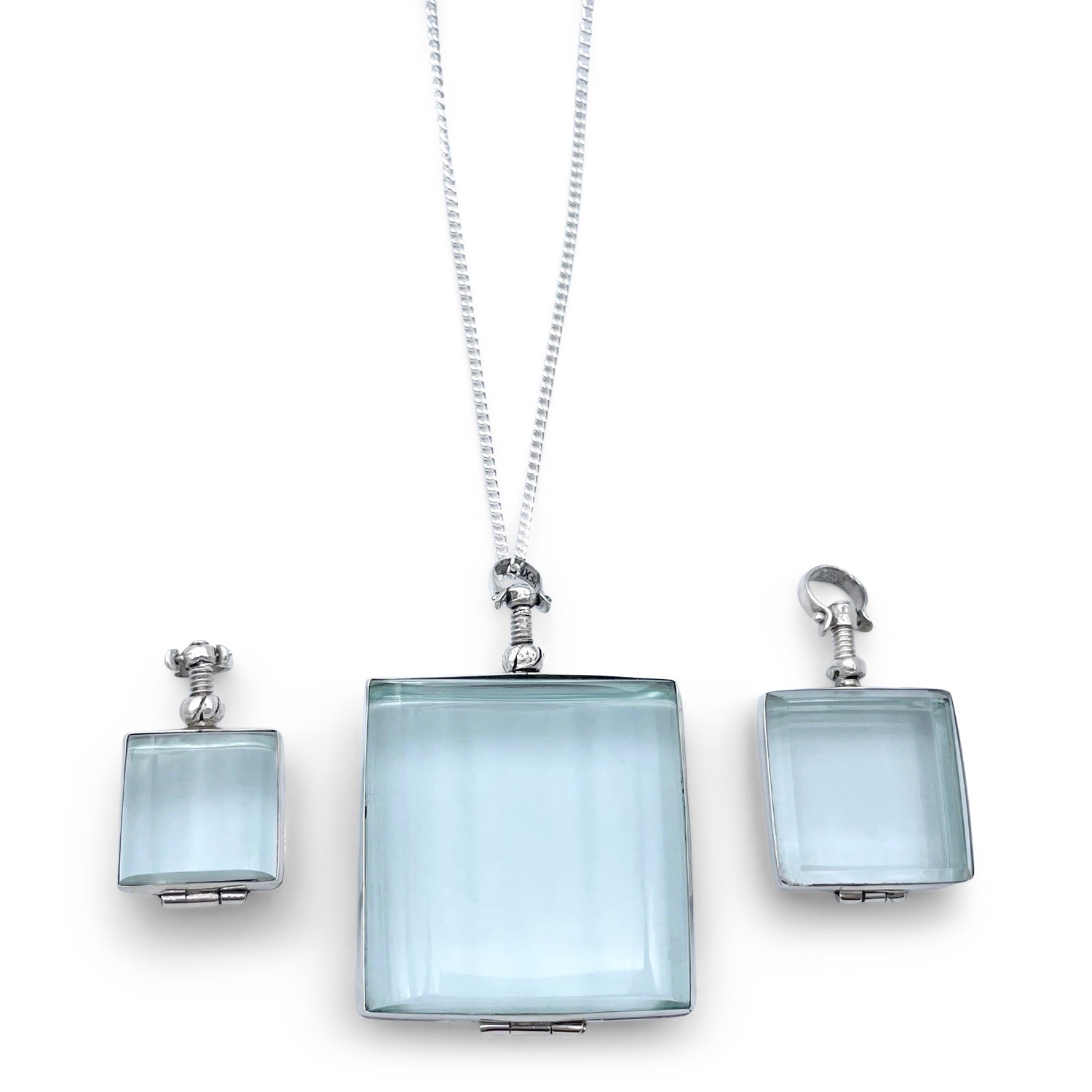 Square on sale locket pendant