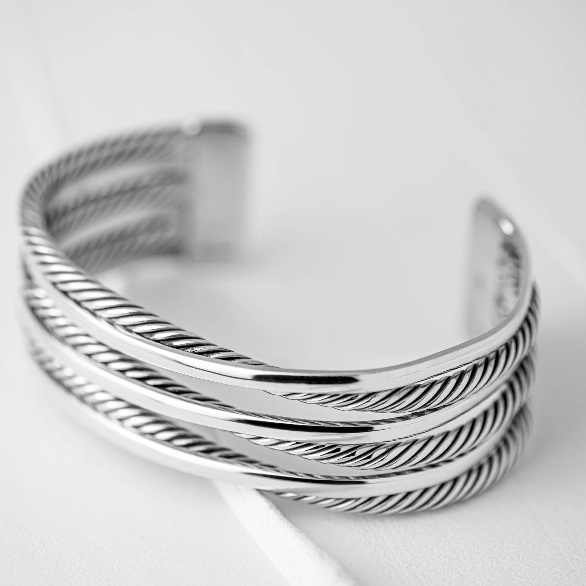 Sterling silver open bangle on sale bracelet