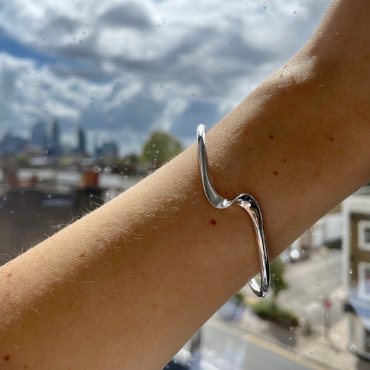 Swoosh Cuff Silver Bangle